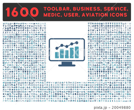 Monitoring Icon With Large Pictogram Collection Monitoring Icon With Large Pictogram Collection 20049880