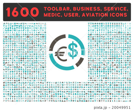 Currency Diagram Icon With Large Pictogram Collection Currency Diagram Icon With Large Pictogram Collection 20049951