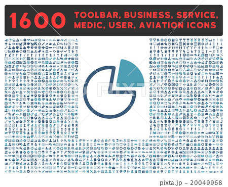 Pie Charts Icon With Large Pictogram Collection 20049968