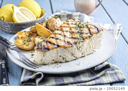 Barbecue Swordfish Steake on Plate 20052140