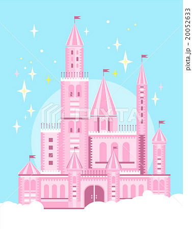 Cute Pink Castle Vectorのイラスト素材