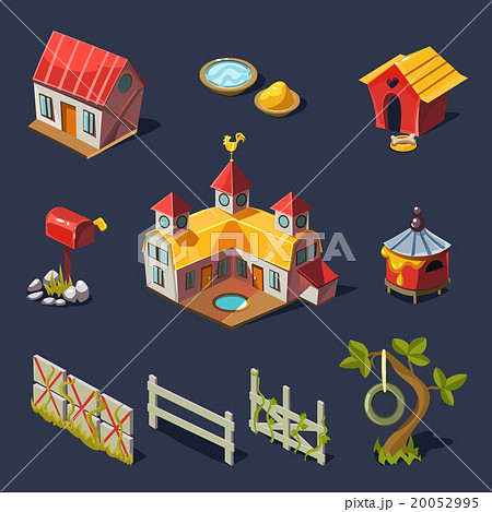 Farm Big Set of Design Elements in Modern Flat 20052995