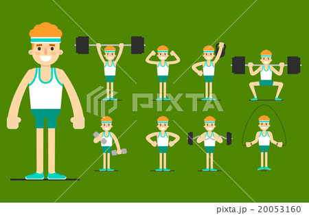 Girl plays sports. Beautiful body. Set Exercise 20053160