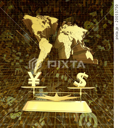世界の金融相場・円とドルの為替のバランス 20053750