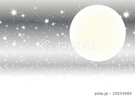 背景素材壁紙 満月 スターダスト 星屑 銀河系 星空 天の川 月見 夜空 キラキラ 宇宙 月夜 月光のイラスト素材 0540
