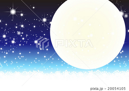 背景素材壁紙 満月 スターダスト 星屑 銀河系 星空 天の川 月見 夜空 キラキラ 宇宙 月夜 月光のイラスト素材