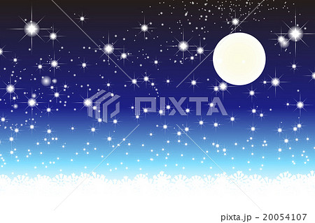 背景素材壁紙 満月 スターダスト 星屑 銀河系 星空 天の川 月見 夜空 キラキラ 宇宙 月夜 月光のイラスト素材