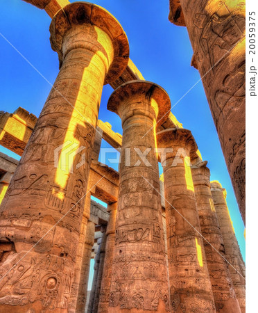 Columns in the Great Hypostyle Hall, Karnak temple 20059375
