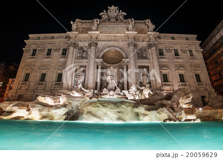 Rome, Italy: The Trevi Fountain at night 20059629