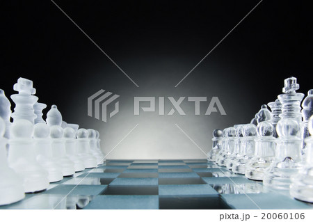 Chess face to face, first step. Copy space for 20060106