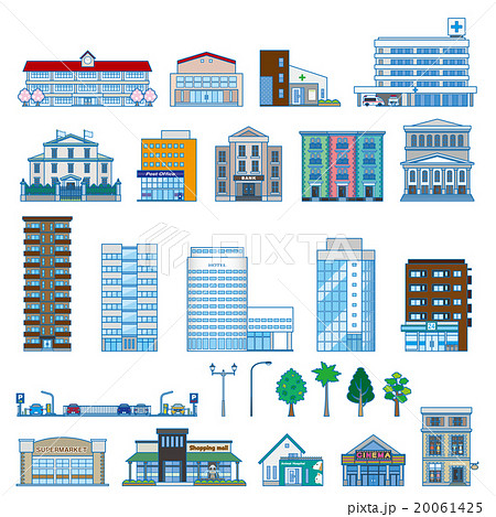 様々な建物のイラスト素材