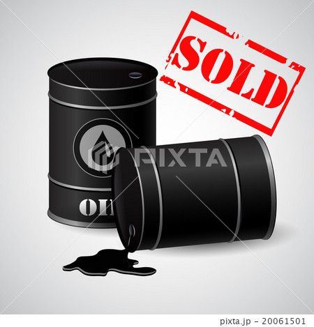Oil barrels with asold banner Oil barrels with asold banner 20061501