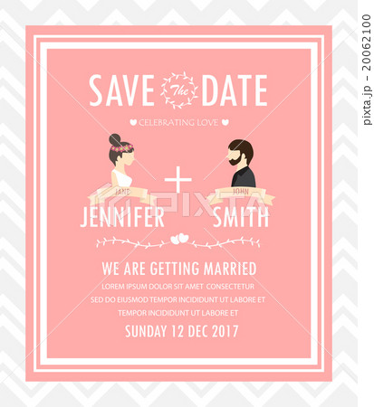 hipster wedding invitation card, vector 20062100