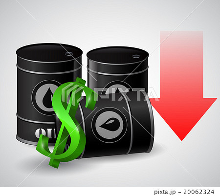 Vector illustration of oil barrel with red arrow  20062324