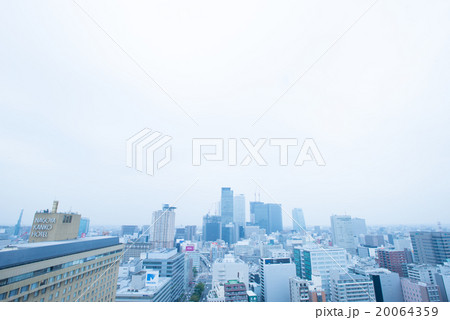 屋上から撮影した街並みの写真素材