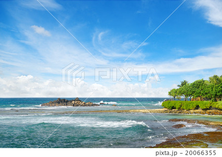 ocean, picturesque beach and blue sky 20066355