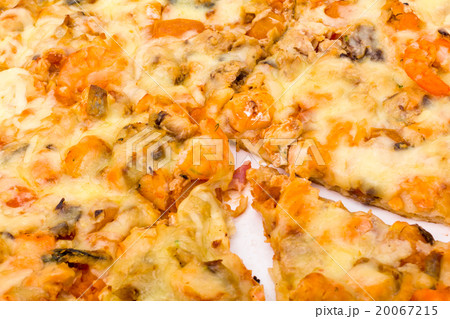 Pizza with cheese and ham Pizza with cheese and ham 20067215