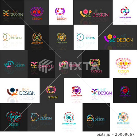 Set of linear abstract logos. Swirl, circle 20069667