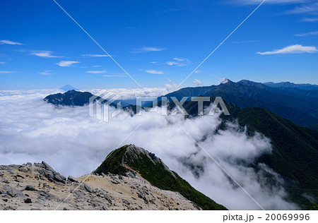 南アルプスの主要峰と富士山 20069996