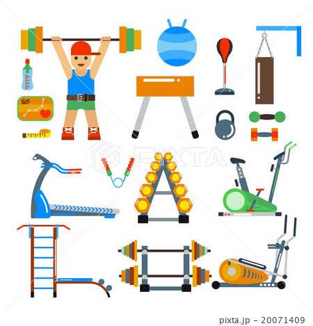 Fitness gym club vector icons. Athlet and sport 20071409
