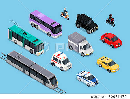 Isometric 3d Transport Set Flat Design Isometric 3d Transport Set Flat Design 20071472