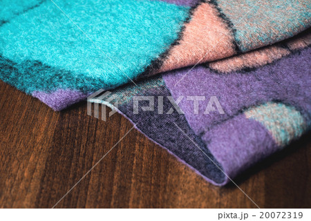 textured fabric on wooden background 20072319