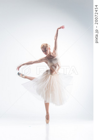 The silhouette of ballerina on white background 20072454