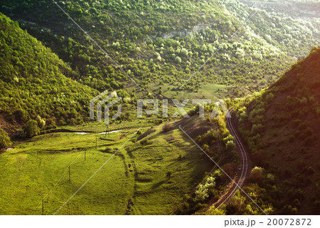 Curving Railway Track through a Forest Curving Railway Track through a Forest 20072872