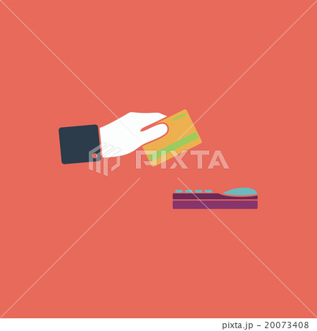 Hand swiping a credit card symbol Hand swiping a credit card symbol 20073408
