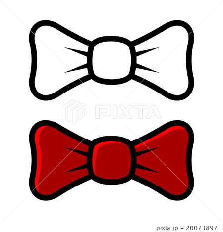 White and Red Bow Tie Icons, isolated on Light 20073897