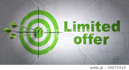 Finance concept: target and Limited Offer on wall Finance concept: target and Limited Offer on wall 20075410