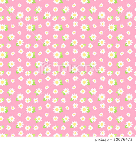 シンプルかわいい 白い小さめ花柄のシームレス 繋がる 繰り返し パターン 背景ピンクのイラスト素材