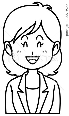 若い女性／表情（モノクロ） 20079577