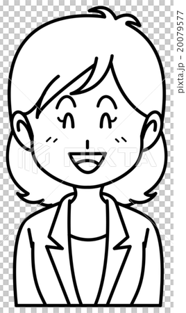 若い女性／表情（モノクロ） 20079577