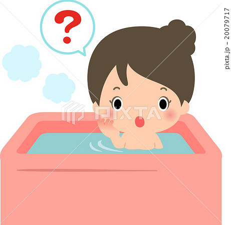 バスルームと疑問符を浮かべる女性 20079717