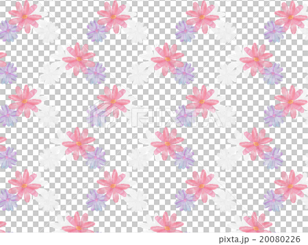 春の花 花柄 ガーリー かわいい ピンク 水彩 手描き フェミニン 上品 ファブリック テキスタイルのイラスト素材