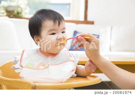 離乳食を食べる赤ちゃん 離乳食を食べる赤ちゃん 20081974