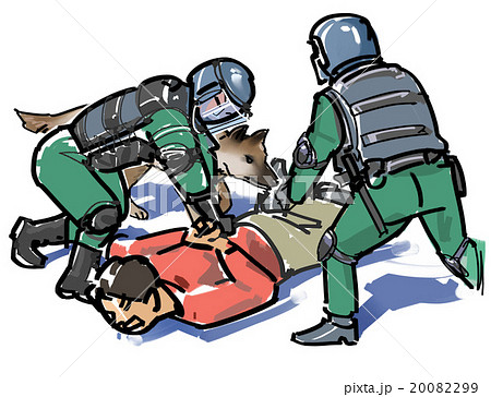 犯罪者を取り押さえる 20082299