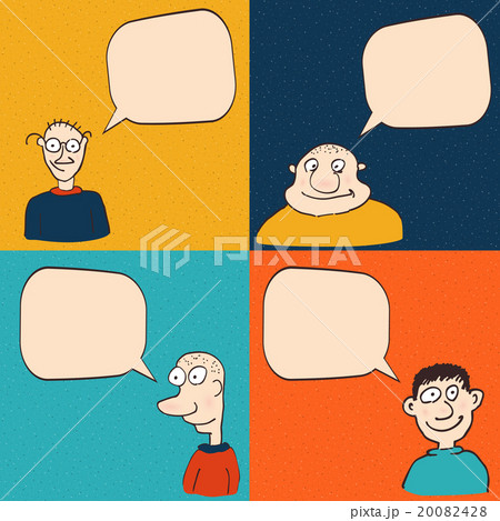 Comic faces with speech bubbles. 20082428