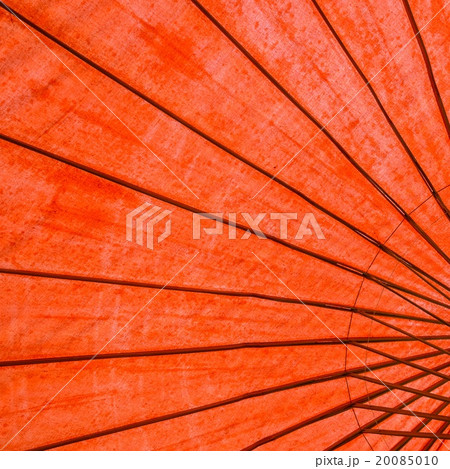 Underside of red fabric umbrella Underside of red fabric umbrella 20085010