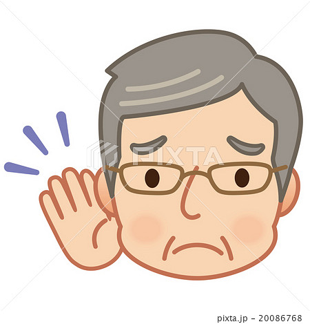 高齢者　表情　耳が遠い 20086768