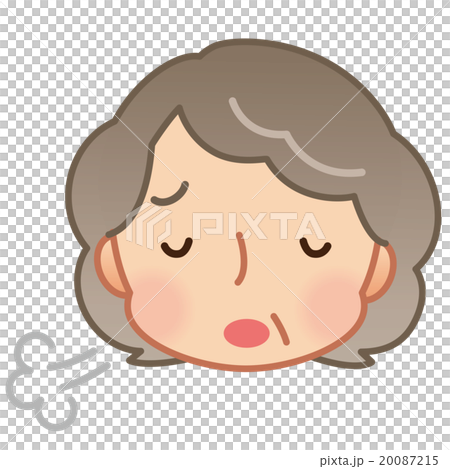 ため息をつくおばあさん 高齢者のイラスト素材