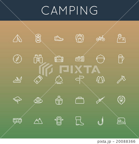 Vector Camping Line Icons 20088366