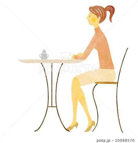 カフェの女性 20088570