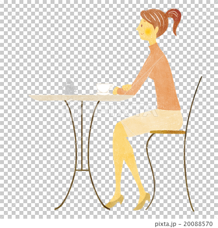 カフェの女性 20088570