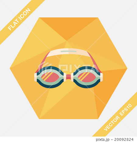 swimming goggles flat icon with long shadow,eps10 20092824