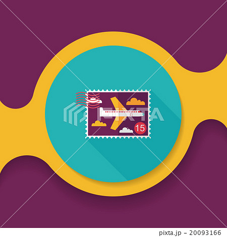 Aircraft stamp flat icon with long shadow,eps10 20093166