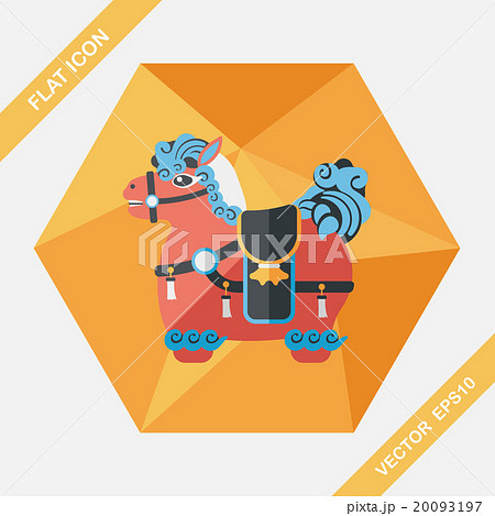 Chinese New Year flat icon with long shadow,eps10, Chinese decor Chinese New Year flat icon with long shadow,eps10, Chinese decor 20093197