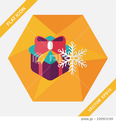 Christmas gift flat icon with long shadow,eps10 20093240