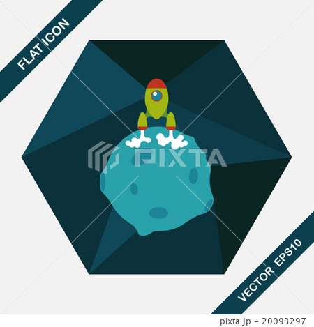 Space planet and space ship flat icon with long shadow,eps10 Space planet and space ship flat icon with long shadow,eps10 20093297